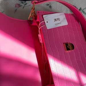 JW PEI Pink Bag Crocodile Texture